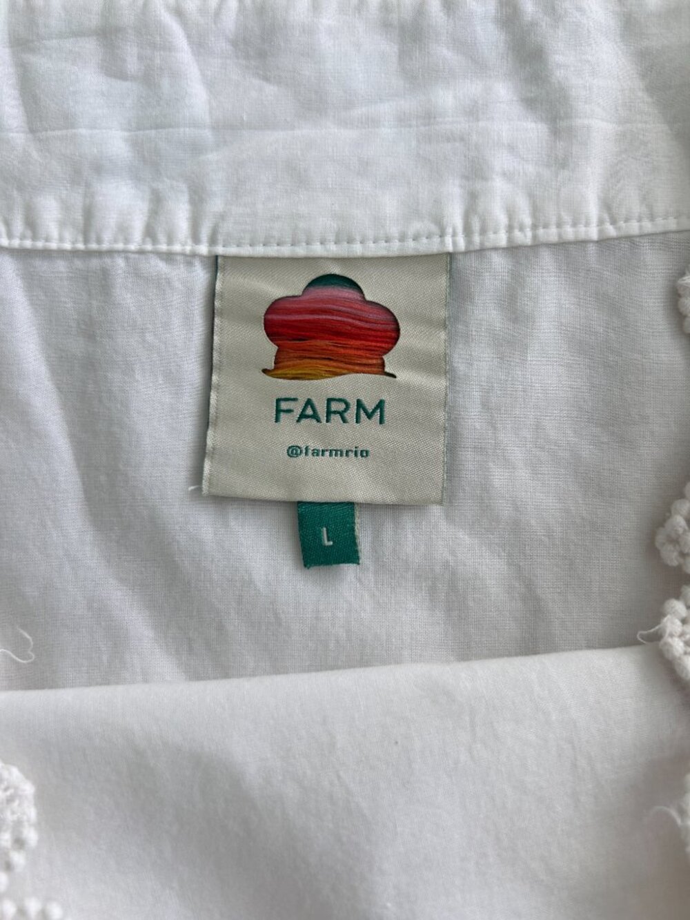 Farm Rio White w/Multicolor Embroidery Pitanga Mini Skirt Size Large - Picture 4 of 10